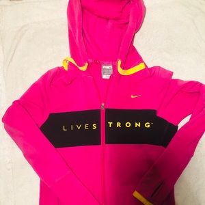 Rare NIKE Livestrong DryFit hooded zip-up